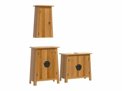 vidaxl Estantería Sobre Inodoro|Conjunto de muebles de baño 3 piezas madera maciza de pino