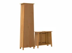 vidaxl Conjunto de muebles de baño 2 piezas madera maciza de pino Marru00f3n