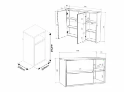 Vicco Conjunto De Baño|Conjunto de muebles de baño 60x45x100 viola