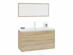 Conjunto de muebles de baño 3 piezas color roble Sonoma^vidaxl Clearance