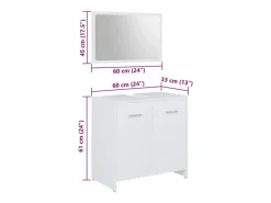 vidaxl Conjunto de muebles de baño 4 pzas madera contrachapada Blanco Clearance