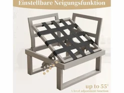 Conjunto de muebles de jardín - 252 x 195 x 76 cm - con sofá reclinable + 2 mesas de centro - Poliéster + metal -^Merax Discount