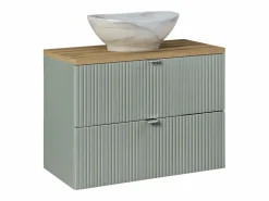 Petits-Meubles Conjunto De Baño|Conjunto de muebles lavabo individual 80cm 2 cajones y columna Jade y Madera