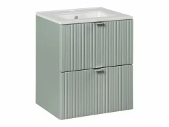 Petits-Meubles Conjunto De Baño|Conjunto de muebles lavabo individual encastrado 50cm 2 cajones y columna Jade y Madera