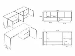 Vente-unique Mueble Para Lavadora|Conjunto de muebles para lavadora, L182 cm, cashmere y natural claro, NATAJI
