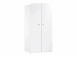 Conjunto de muebles para bebé con cuna 120x60?cm, cómoda con cambiador y armario de 2 puertas Blanco