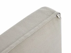 MYLIA Conjunto de salón de jardín en aluminio y cuerda: sofá de 3 plazas, 2 sillones y una mesa de centro - Blanco con cojines beige - LUREYA de Beige / Blanco Outlet