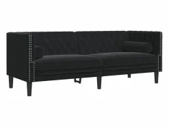Conjunto Sofás|Conjunto de sofá Chesterfield y cojines de terciopelo (2 piezas)