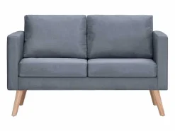 Conjunto Sofás|Conjunto de sofá de 2 y 3 plazas en tela oscuro