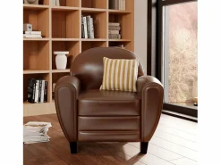 Rendez-Vous Déco Conjunto Sofá Y Sillón|Conjunto de sofá y sillón marrón oscuro de 3 plazas - Club - Club