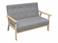 Conjunto de sofás 2 piezas tela claro^Clicnbuy New