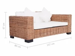 Clicnbuy Conjunto Sofás|Conjunto de sofás 15 piezas ratán natural