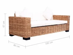 Clicnbuy Conjunto Sofás|Conjunto de sofás 15 piezas ratán natural