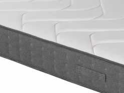 Ysmée Conjunto de somier + colchón de muelles ensacados con acolchado de memoria de BABYLONE de 140 x 190 cm Gris / Blanco Outlet