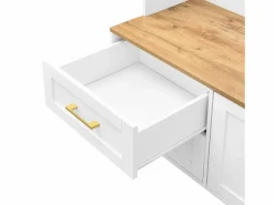Conjunto de vestidor de entrada 120x40x187 cm - Espejo y ganchos - con LED - Mueble para zapatos - + Natural^ModernLuxe Clearance