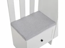 ModernLuxe Armario De Entrada|Conjunto de vestidor de entrada 85×33,5×200 cm - 2 puertas y 1 cajón - con banco para zapatos y cojín - 6 ganchos -