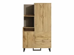 ModernLuxe Armario De Entrada|Conjunto de vestidor de entrada 110x38x186 cm - 3 puertas y 2 cajones - armario con barra - Panel acolchado - Natural