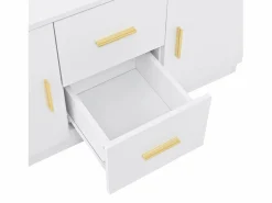 ModernLuxe Conjunto de vestidor de entrada 90x40x180cm - con mueble para zapatos y espejo - 2 cajones y 2 puertas - con estantes - Blanco