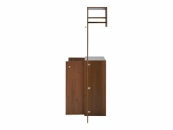Conjunto de vestidor de entrada moderno - Zapatero + Perchero - Con barra y ganchos - MDF - Color nogal​ (Requiere taladro)^ModernLuxe New