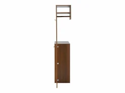 Conjunto de vestidor de entrada moderno - Zapatero + Perchero - Con barra y ganchos - MDF - Color nogal​ (Requiere taladro)^ModernLuxe New