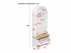 ModernLuxe Conjunto de vestidor de entrada 75x35x195 cm - con mueble para zapatos y ganchos - con estantes - Blanco Clearance