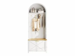 ModernLuxe Conjunto de vestidor de entrada 75x35x195 cm - con mueble para zapatos y ganchos - con estantes - Blanco Clearance