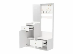 Conjunto de vestidor de entrada 105x38x180 cm - con espejo - con ganchos ajustables - 2 cajones y 1 puerta -^ModernLuxe Online