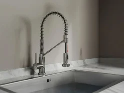 Conjunto fregadero 76x45 cm SOELA + grifo con ducha ROFLEX de acero inoxidable^Vente-unique Best