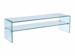 Vente-unique Mueble Tv|Conjunto Mesa de centro + Mueble TV - Cristal templado - Sala de estar design STILEOS