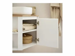 Conjunto mueble bajo lavabo de esquina + lavabo + grifo + armario de baño de esquina SORRENTO Marru00f3n Best