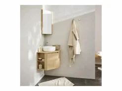 Conjunto De Baño|Conjunto mueble bajo lavabo de esquina + lavabo + grifo + armario de baño de esquina SORRENTO