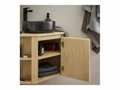 Conjunto De Baño|Conjunto mueble bajo lavabo de esquina + lavabo + grifo + armario de baño de esquina SORRENTO