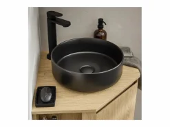 Conjunto De Baño|Conjunto mueble bajo lavabo de esquina + lavabo + grifo + armario de baño de esquina SORRENTO