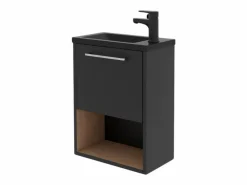 Conjunto mueble lavamanos + grifo NIKA Negro Sale