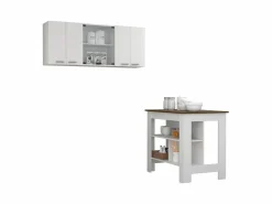Conjunto Norfolk de Cocina, Isla de Cocina + Mueble de Pared para Cocina^TuHome Outlet