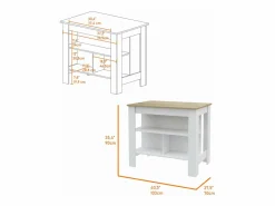 Conjunto Norfolk de Cocina, Isla de Cocina + Mueble de Pared para Cocina^TuHome Sale