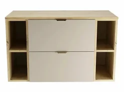 Mueble De Lavabo|Conjunto para baño 100 cm Armario con encimera y estanterías Roble Artisan / Cachemira Orio