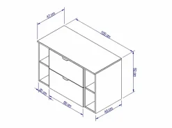 Mueble De Lavabo|Conjunto para baño 100 cm Armario con encimera y estanterías Roble Artisan / Cachemira Orio