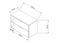 Conjunto para baño 100 cm Armario con encimera y estantería Roble Artisan / Orio Blanco Discount
