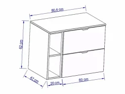 Conjunto para baño 80 cm Armario con encimera Estantería Columna Roble Artisan / Cachemira Orio^ Online