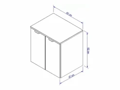 Mueble De Baño Simple|Conjunto para baño 60 cm Armario con encimera y lavabo 2 puertas Roble Artisan / Cachemira Orio