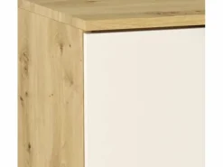 Conjunto para baño 80 cm Armario con encimera y estantería Roble Artisan / Cachemira Orio Beige New