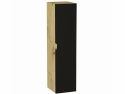 Conjunto para baño 60 cm Armario con encimera Columna Roble Artisan / Orio Negro