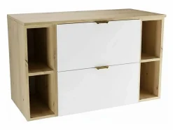 Conjunto De Baño|Conjunto para baño 100 cm Armario con encimera Estanterías Columna Roble Artisan / Orio