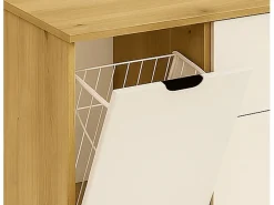 Conjunto para baño 120 cm Armario con encimera Armario con cesta Estantería Roble Artisan / Cachemira Orio Beige Clearance