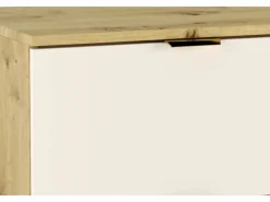 Conjunto para baño 120 cm Armario con encimera Armario con cesta Estantería Roble Artisan / Cachemira Orio Beige Clearance