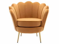 Conjunto sofá de 2 plazas y sillón de terciopelo amarillo DANDELION^Vente-unique
