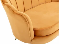 Conjunto sofá de 2 plazas y sillón de terciopelo amarillo DANDELION^Vente-unique