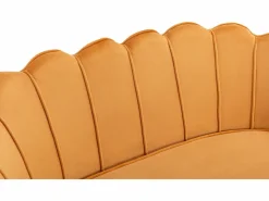Conjunto sofá de 2 plazas y sillón de terciopelo amarillo DANDELION^Vente-unique