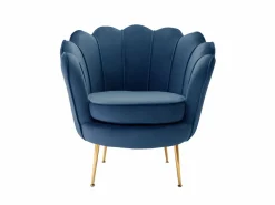 Conjunto sofá de 2 plazas y sillón de terciopelo azul noche DANDELION^Vente-unique New